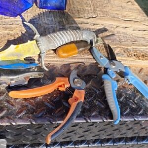 Garden Pruning Shears Set - Orange & Blue Handles+